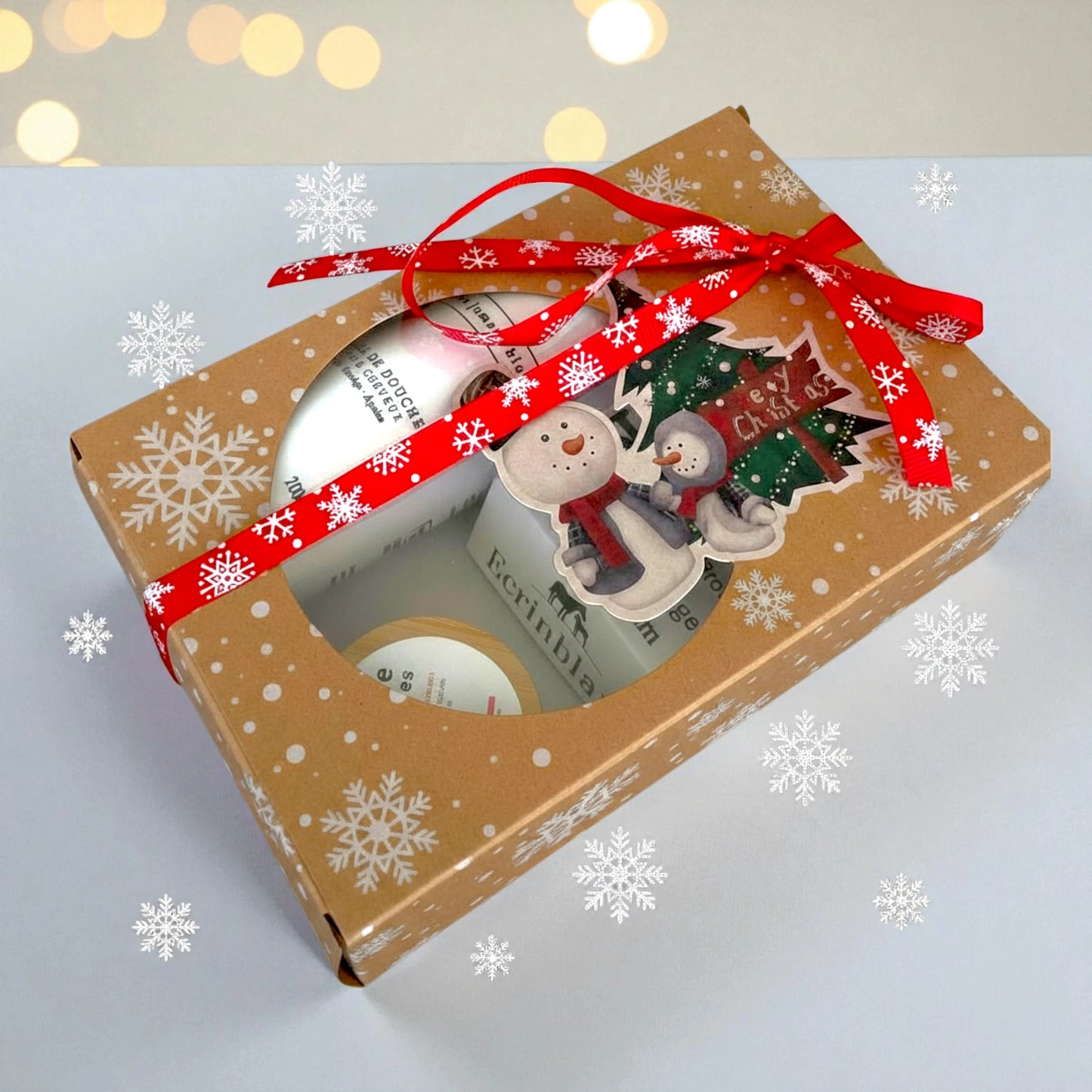 Coffret noël crème de douche, baume lèvres et savon nature