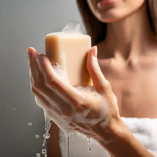 Un savon au lait de jument pour se laver le corps.